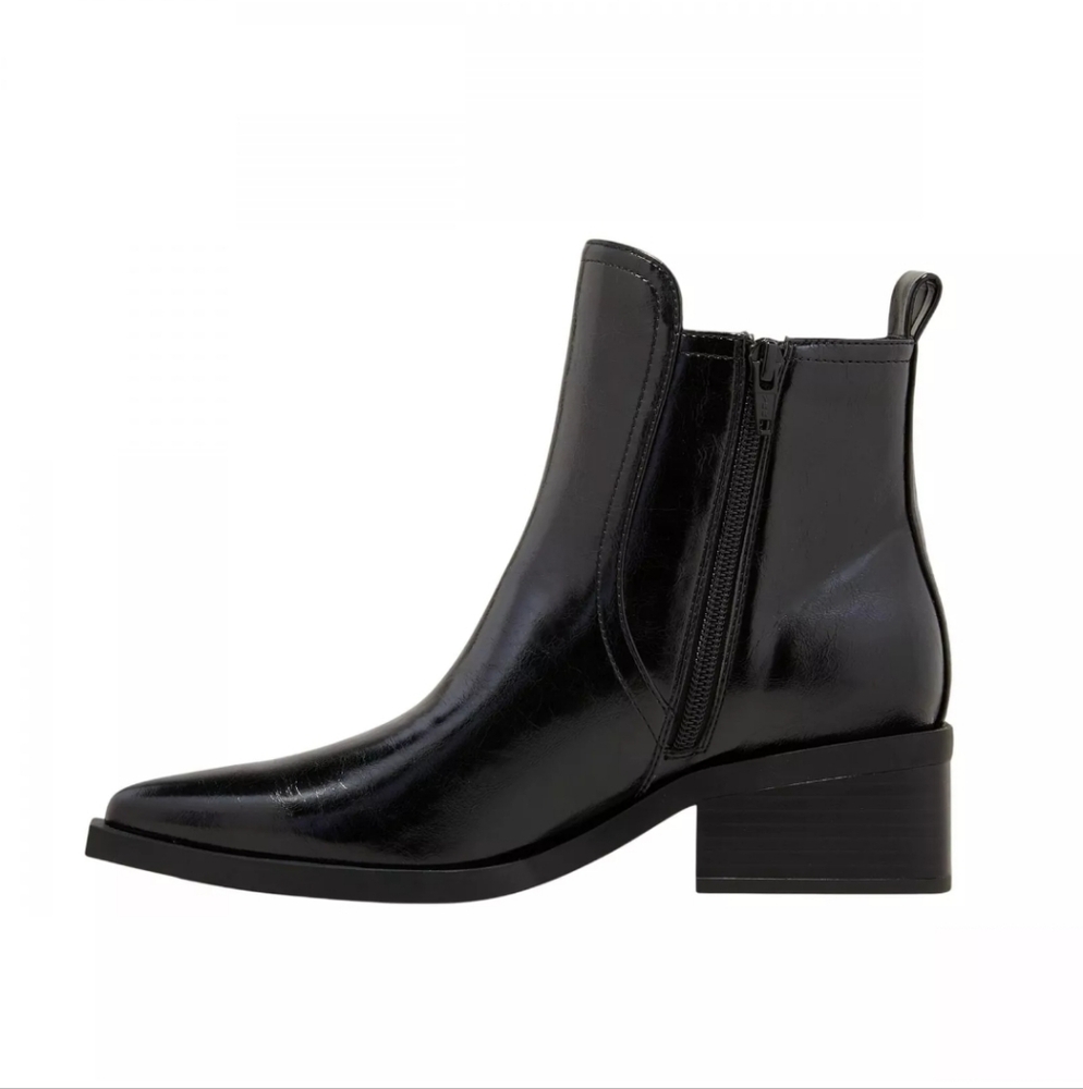 wild fable Woman's Giovanna Buckle Western Ankle Boots Memory Foam ~ Black - Picture 3 of 13